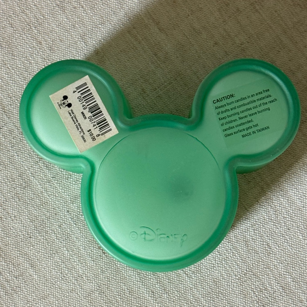 Vintage Disney Mickey Mouse Frosted Glass Candle